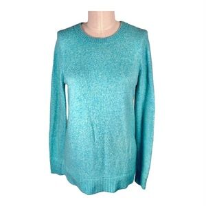 J Crew Factory Crewneck Sweater in Extra Soft Yarn Teal Blue size S Small BB083